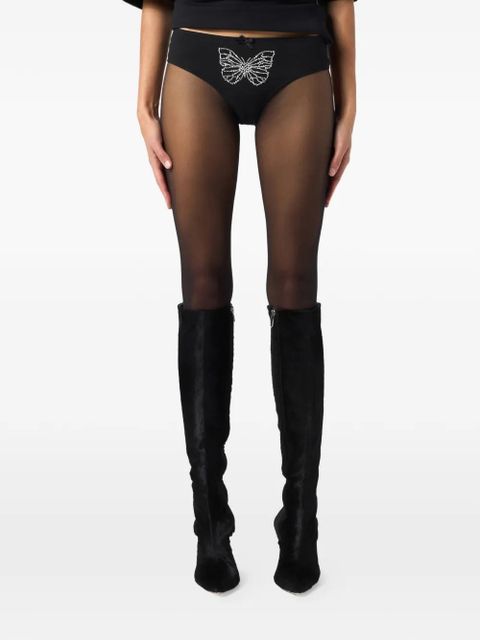 Blumarine beaded-embroidery briefs - Black - zdjęcie produktu nr 2