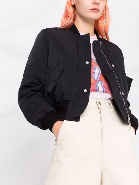 Off-White embroidered logo bomber jacket - Black