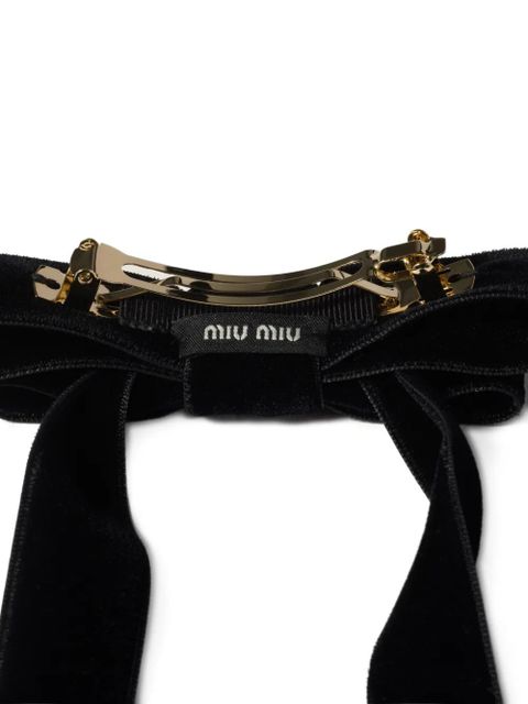 Miu Miu bow-detail hair clip - Black - zdjęcie produktu nr 2