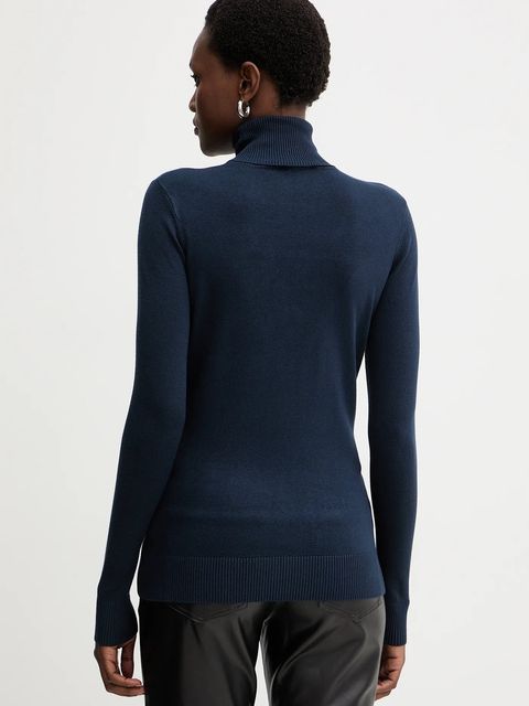 Guess sweter MELANIE damski kolor granatowy lekki z golfem W5BR39 Z2NQ2