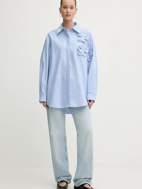 Stine Goya koszula bawełniana damska kolor niebieski relaxed z kołnierzykiem klasycznym SG-PS26-T138-2464 - zdjęcie produktu nr 2