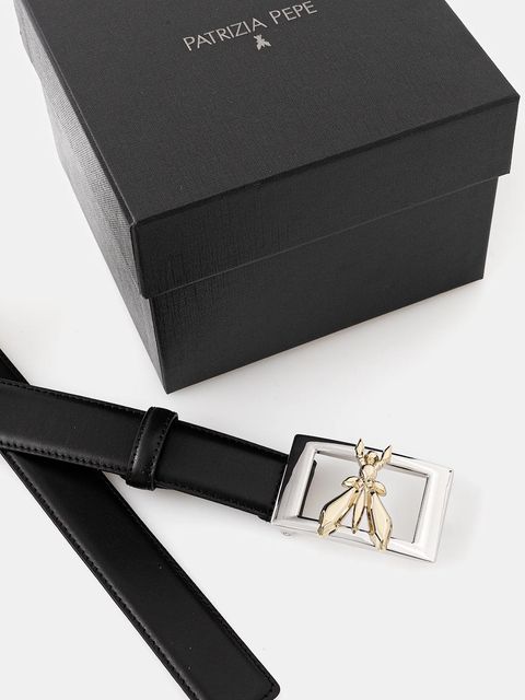 Patrizia Pepe pasek skórzany damski kolor czarny 8W0054 L048