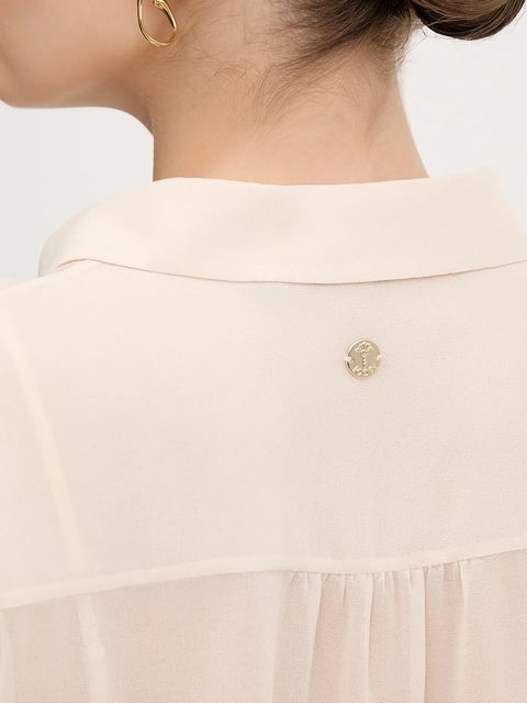 Joop! koszula damska kolor beżowy regular z kołnierzykiem klasycznym 30100111