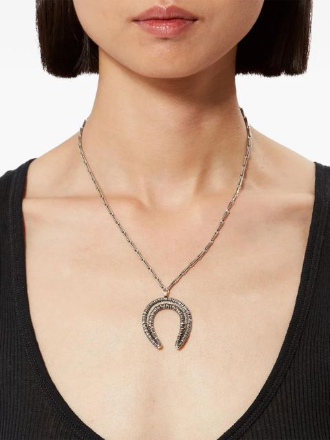 ISABEL MARANT Byrne engraved horseshoe-pendant necklace - Silver - zdjęcie produktu nr 2
