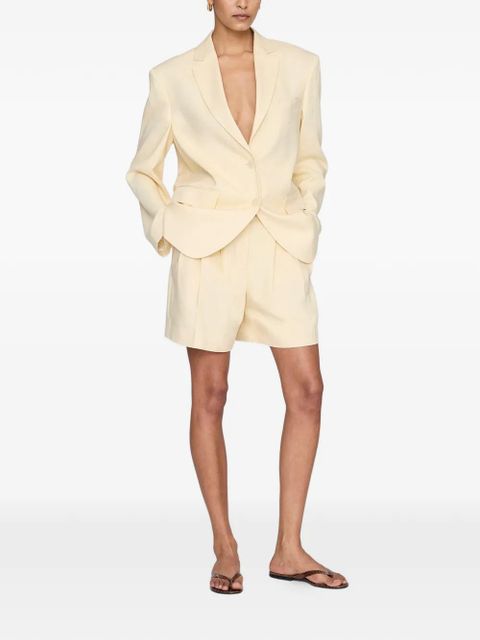ANINE BING Brice pleated tailored shorts - Yellow - zdjęcie produktu nr 2