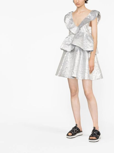 GANNI jacquard metallic dress - Silver - zdjęcie produktu nr 2