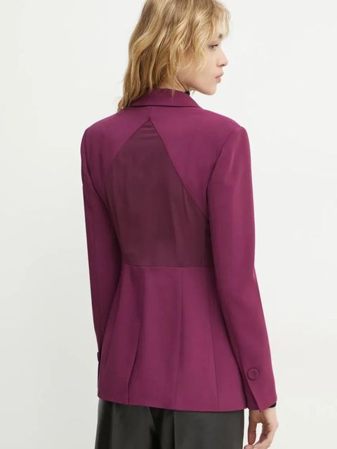 Pinko marynarka kolor fioletowy jednorzędowa gładka 104072 A243