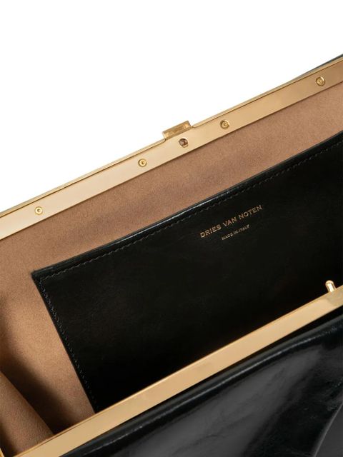 DRIES VAN NOTEN large leather clutch bag - Black - zdjęcie produktu nr 2
