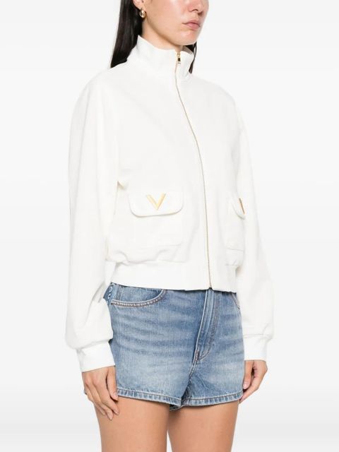Valentino Garavani zip-front sweatshirt - White