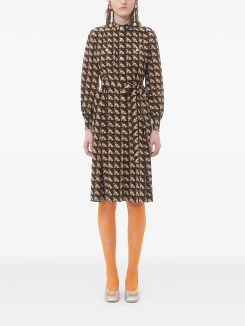 Valentino Garavani Petit Charles-print crepe de chine midi dress - Black - zdjęcie produktu nr 2