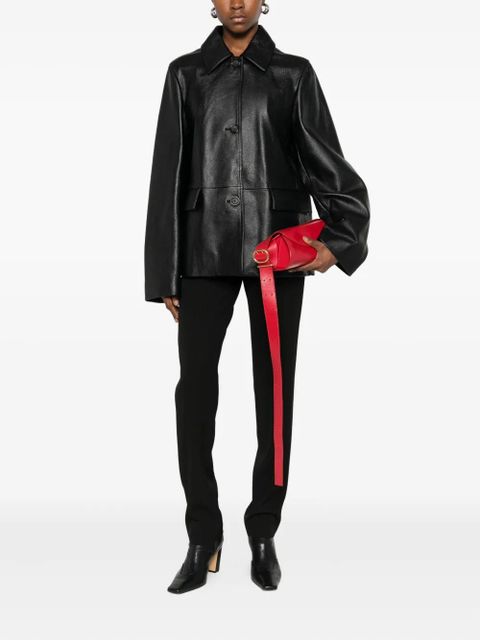 TOTEME grained-texture leather jacket - Black