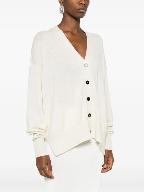 Jil Sander drop-shoulder cashmere cardigan - White