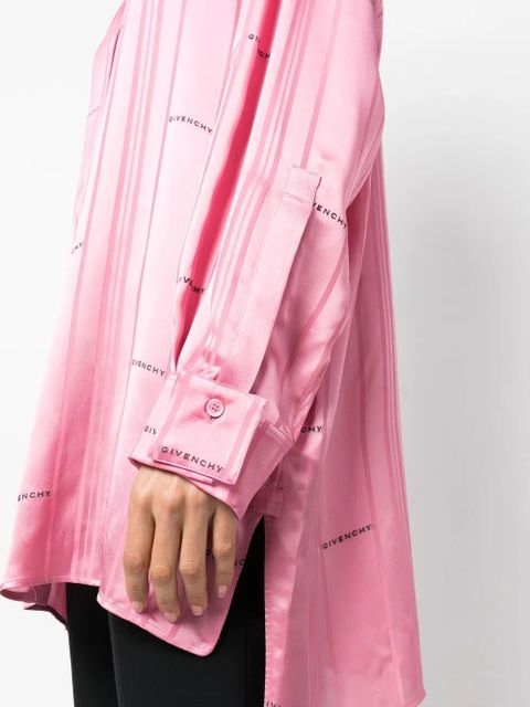 Givenchy logo-jacquard striped shirt - Pink