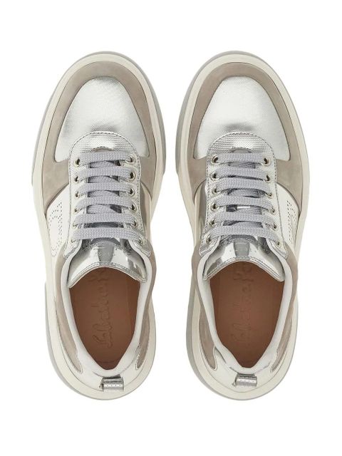 Ferragamo Gancini leather sneakers - Grey