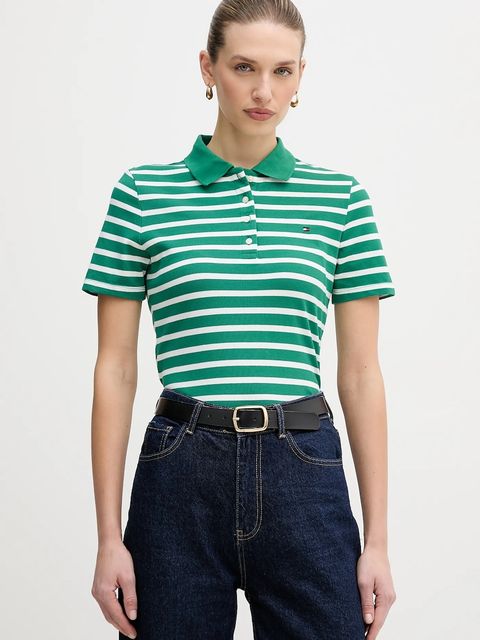 Tommy Hilfiger polo damski kolor zielony WW0WW43225 - zdjęcie produktu nr 1