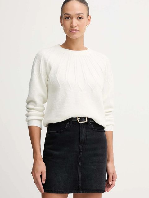 Pepe Jeans sweter z domieszką wełny damski kolor beżowy PL7000061 - zdjęcie produktu nr 1