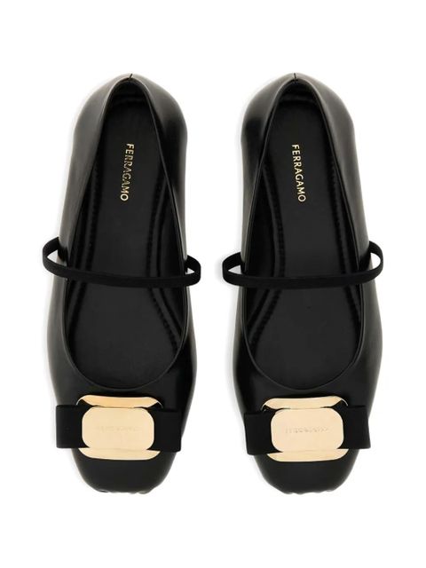 Ferragamo New Vara ribbon-strap ballet flats - Black