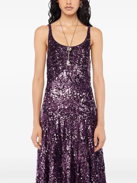 Rabanne sequin-embellished maxi dress - Purple