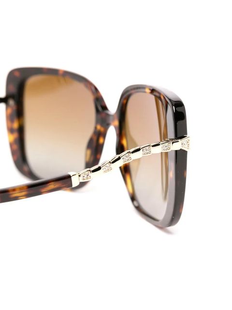 Bvlgari oversize-frame tinted sunglasses - Brown - zdjęcie produktu nr 2