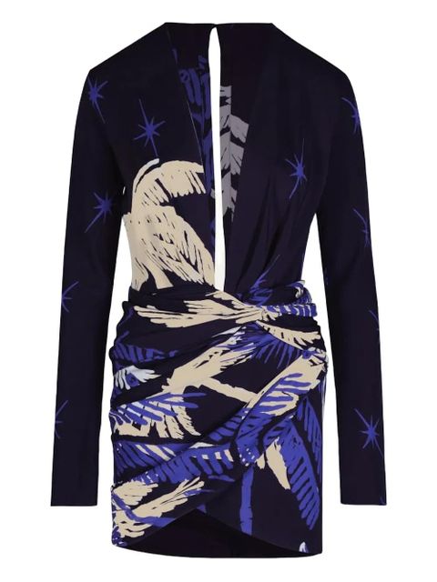Johanna Ortiz Gangaway long-sleeve printed mini dress - Blue - zdjęcie produktu nr 1