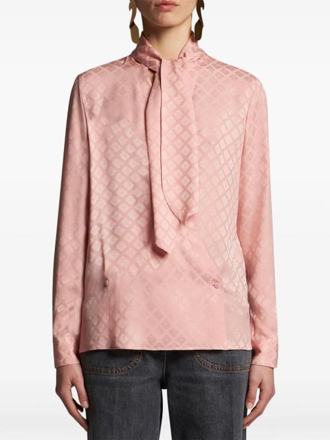 ETRO scarf-collar jacquard shirt - Pink