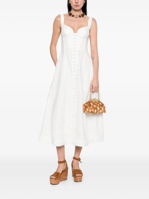 ZIMMERMANN Luna button-fastening midi dress - White - zdjęcie produktu nr 2