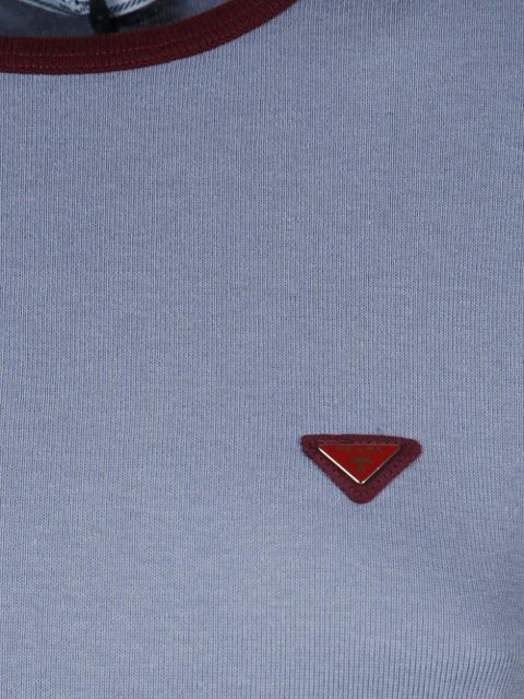 Prada logo-plaque short-sleeve T-shirt - Blue