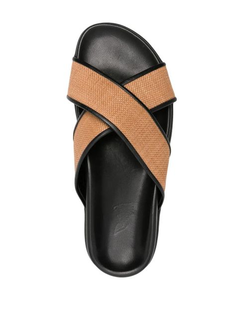 Ancient Greek Sandals Thais flat leather sandals - Black