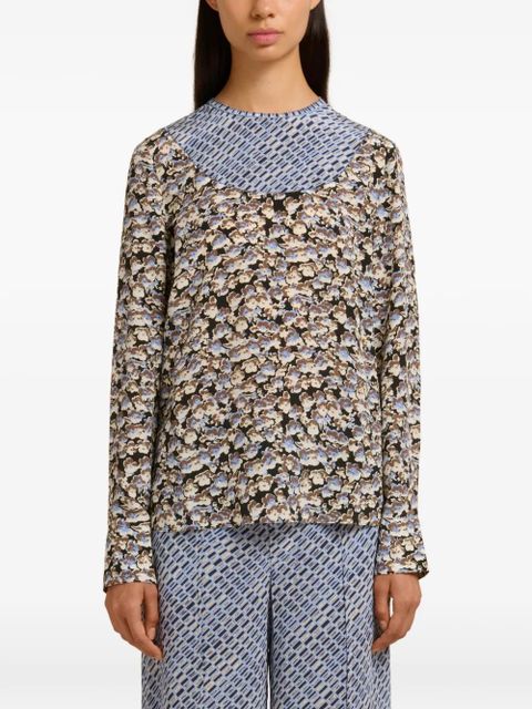 Marni floral-print long-sleeve shirt - Blue - zdjęcie produktu nr 1