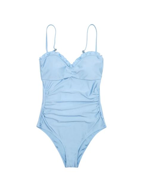 GANNI gathered ruffled swimsuit - Blue - zdjęcie produktu nr 1
