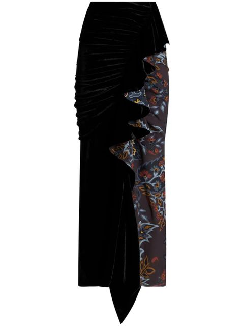 ETRO asymmetric paisley-print midi skirt - Black - zdjęcie produktu nr 1