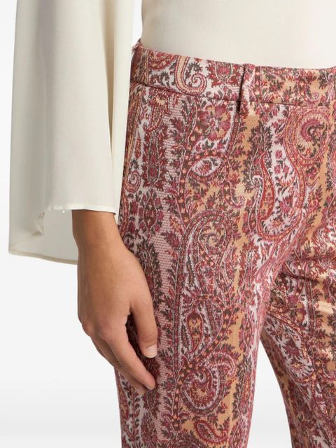 ETRO flared jacquard paisley-foliage trousers