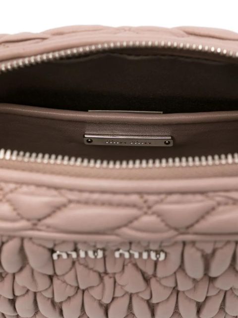 Miu Miu Matelasse Crystal shoulder bag - Neutrals