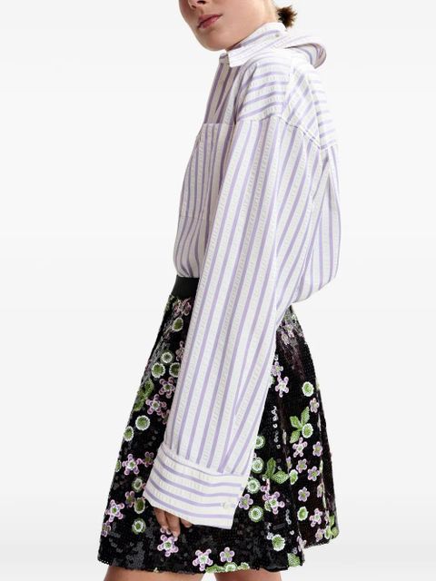 Essentiel Antwerp striped rhinestone shirt - White