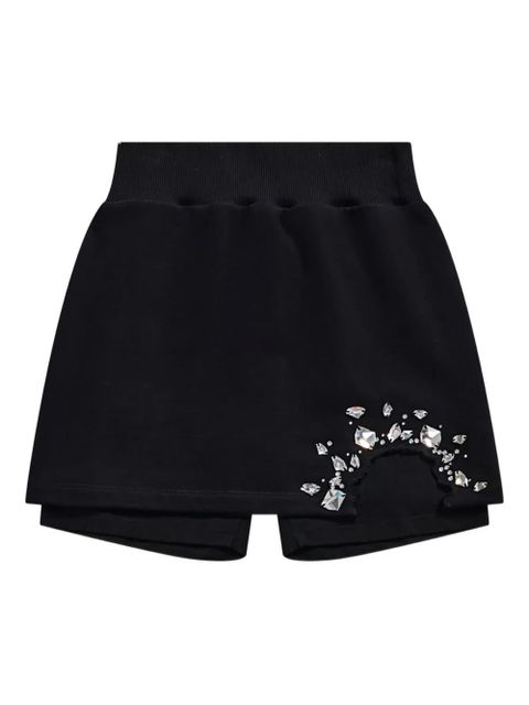 AREA crystal cut-out mini skort - Black