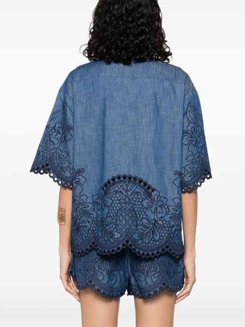 ZIMMERMANN embroidered shirt - Blue
