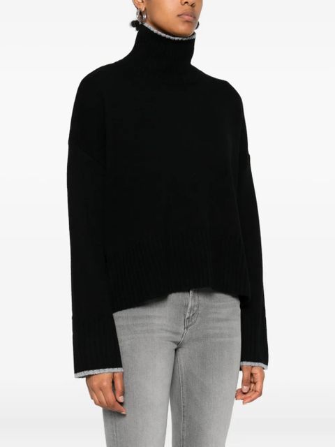 PINKO high-neck cropped sweater - Black