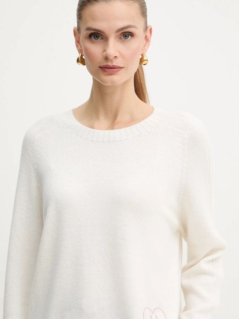 Liu Jo sweter z dodatkiem wełny damski kolor beżowy MF5444 MS76L - zdjęcie produktu nr 2