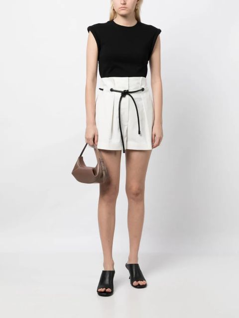 3.1 Phillip Lim high-waisted drawstring short shorts - White
