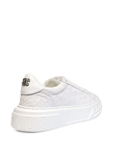 Casadei Off Road lace-effect chain-trimmed sneakers - White