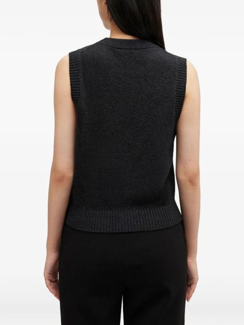 GANNI cherry-print wool vest - Grey