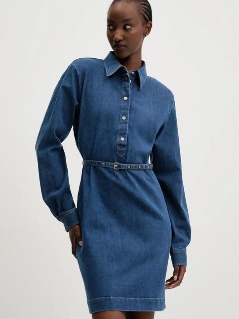 HUGO sukienka kolor niebieski mini prosta 50531140 - zdjęcie produktu nr 1