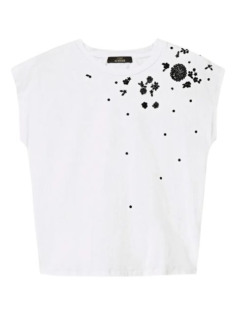 TWINSET embroidered-flower T-shirt - White - zdjęcie produktu nr 1