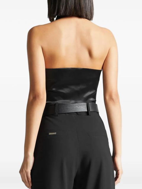 Manière De Voir cowl-neck satin bodysuit - Black