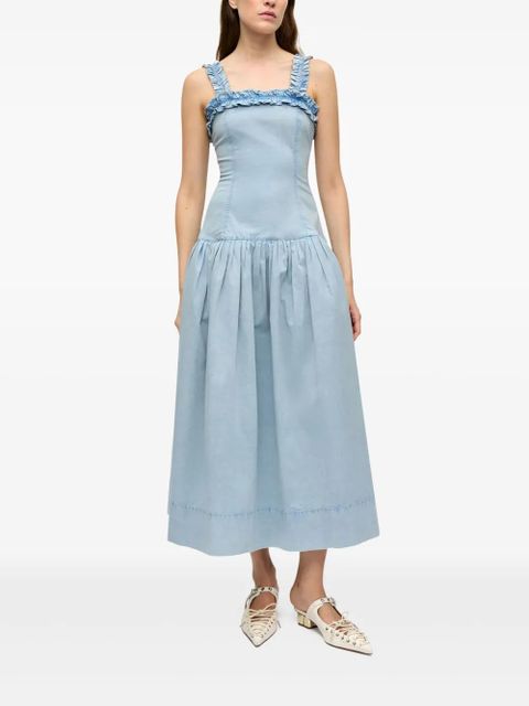 GANNI ruffle-detail midi dress - Blue - zdjęcie produktu nr 2