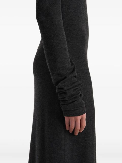 KHAITE roll-neck long-sleeve dress - Grey