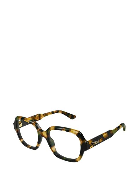 Chloé Eyewear geometric frames glasses - Green - zdjęcie produktu nr 2