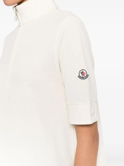 Moncler zip cotton T-shirt - Neutrals