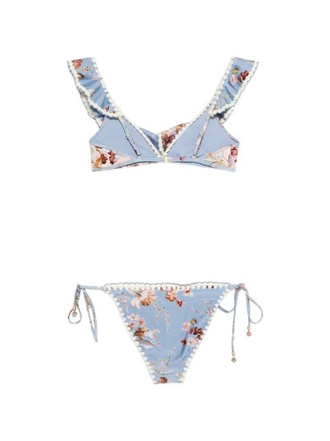 ZIMMERMANN ruffled floral bikini - Blue - zdjęcie produktu nr 2