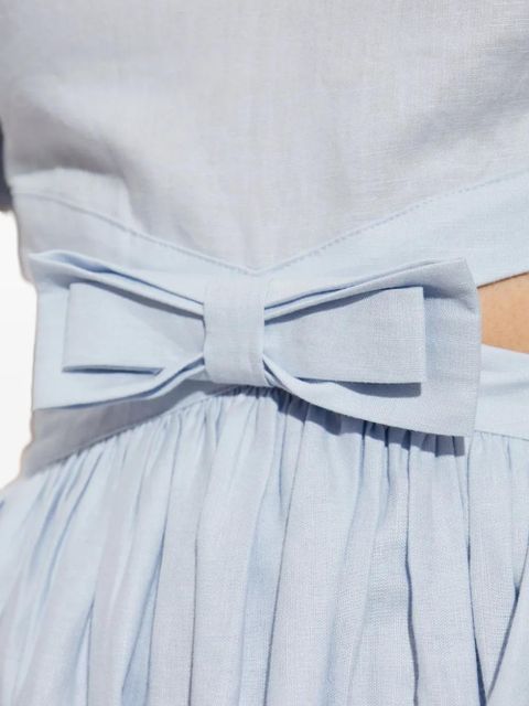 Self-Portrait linen-cotton dress - Blue